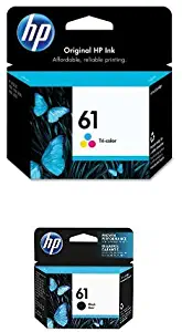 HP 61 Tri-color Original Ink Cartridge (CH562WN) and HP 61 Black Original Ink Cartridge (CH561WN) Bundle