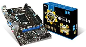 MSI Computer Corp. LGA1150/Intel H81/DDR3/SATA3 and USB3.0/A&GbE/MicroATX Motherboard H81M-E33 PC, Personal Computer