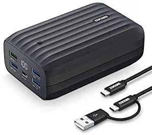 Zendure X6 USB-C Hub Portable Charger 20000mAh, 45W PD & QC 3.0 Power Bank with LED Display, 5 USB Ports External Battery Pack for MacBook, iPhone, Galaxy, Smartwatches, Fitbit, Beats Earbuds & More