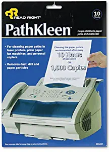 Read Right : PathKleen Printer Roller Cleaner Sheets, 8 1/2 x 11, 10/Pack -:- Sold as 2 Packs of - 10 - / - Total of 20 Each