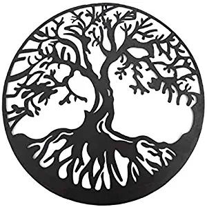 Earth’s Vibe | Tree of Life | Metal Wall Art | Nature Inspired Decor | Garden Sculpture | Indoor Outdoor | Reconnect with your Roots | Modern Decorative Heavy Duty Design | 24" Diameter