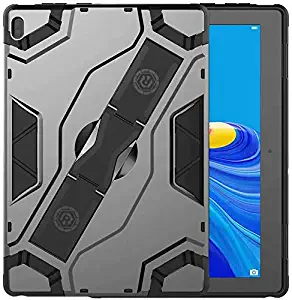 Golden Sheeps Compatible for Lenovo Tab E10 (TB-X104F) Tablet 2018 Tab E 10 10.1 Inch Heavy Duty Drop Proof Armor Slim Full-Body Protection Handle Stand Case… (Black)