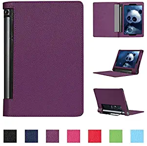 Asng Lenovo Yoga Tab 3 Plus/Yoga Tab 3 Pro 10 Case - Slim Folding Cover with Auto Wake/Sleep for Lenovo Yoga Tab 3 Plus YT3-X703F / Yoga Tab 3 Pro YT3-X90F 10.1-Inch Tablet (Purple)