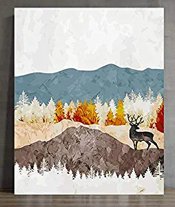 DIY Paint by Numbers Kit for Adults - Scandinavian Minimalism | Paint by Number Kit On Canvas for Beginners | Home Wall Decor | Pre-Printed Art-Quality Canvas 20” x 16”, 3 Brushes, 24 Acrylic Paints