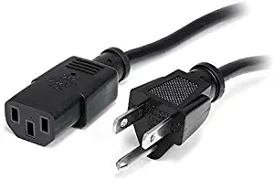 StarTech.com 3 ft Standard Computer Power Cord - NEMA5-15P to C13 - Power cable - IEC 60320 C13 to NEMA 5-15 (M) - AC 110 V - 3 ft - black - PXT101_3