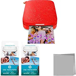 HP Sprocket Portable Photo Printer (2nd Edition) Bundle (Cherry Tomato)