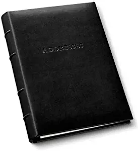 Leather Desk Address Book by Gallery Leather - Acadia Black - Refillable Binder
