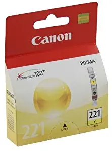 Canon 2949B001 OEM Ink - (CLI-221Y) iP3600 iP4600 iP4700 MP540 MP550 MP560 MP620 MP630 MP640 MP980 MP990 MX860 MX870 Yellow Ink Tank by Canon