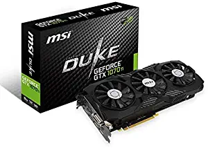 MSI Gaming GeForce GTX 1070 Ti 8GB GDRR5 256-bit HDCP Support DirectX 12 SLI TriFrozr Fan VR Ready Graphics Card (GTX 1070 TI Duke 8G)