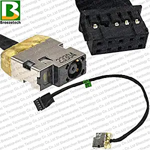 Breezetech DC Power Jack Socket Cable Harness Connector Wire Port Plug for HP Envy 15.6" TouchSmart 15 15Z-Q 15-j030us 15-j031nr 15-Q487NR 15z-q100 15T-J000 15T-J100 Series 713705-YD4 CBL00361-0200