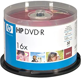 HP DM16WJH050CB 4.7GB DVD-Rs, 50-ct Printable Spindle (DM16WJH050CB)