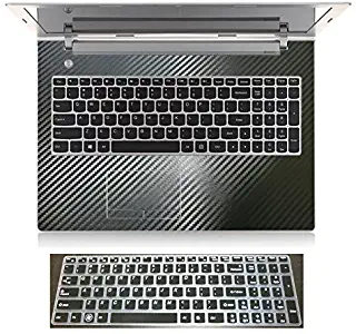 2in1 Wrist Palm rest Touchpad Trackpad Skin+ Keyboard Cover Protector for 15.6" Lenovo Z50 Z50-70 G50 G50-30 G50-45 G50-70 G50-80 (black carbon fiber palmrest sticker+semi-black keyboard skin)