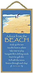 SJT ENTERPRISES, INC. Advice from The Beach / 5" x 10" Wood Plaque, Sign - Licensed from Your True Nature (SJT67286)