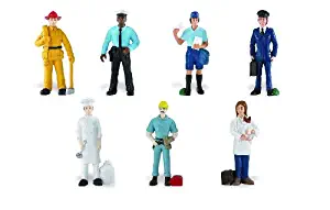 Safari Ltd People TOOB With 7 Everyday Heroes Figurine Toys, Including Construction Worker, Policeman, Mailman, Pilot, Chef, Fireman, and Veterinarian