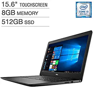 Dell Inspiron 15.6" FHD LED-Backlit Touchscreen Laptop, Intel Core i3-8145U up to 3.90GHz, 8GB DDR4, 512GB PCIe NVMe SSD, Wireless-AC, Bluetooth, Webcam, MaxxAudio, HDMI, Windows 10