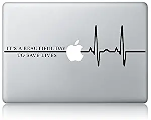 HVD-It's A Beautiful Day to Save Lives Grey's Anatomy Laptop Apple MacBook Vinyl Decal Sticker Apple Mac Air Pro Laptop Sticker