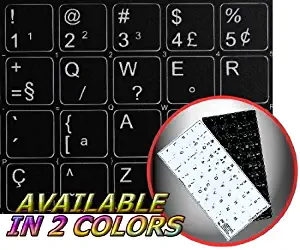 4Keyboard Portuguese Brazilian Sticker for Keyboard Black Background (14x14) for Desktop, Laptop and Notebook