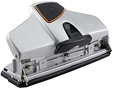 Office Depot Adjustable 3-Hole Punch, 32-Sheet Capacity, Silver, 275959CA