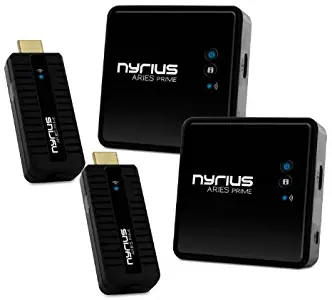 Nyrius Aries Prime Wireless Video HDMI Transmitter & Receiver for Streaming HD 1080p 3D Video & Digital Audio from Laptop, PC, Cable, Netflix, YouTube, PS4 to HDTV - NPCS549 (Pack of 2)