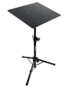 RockJam Tripod Laptop Stand, Projector Stand, & DJ Rack. 20" x 16" Plate & Adjustable Height 25" to 44"
