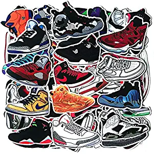 100 PCS Basketball Shoes Stickers, Sport Waterproof Waterbottle/Laptop Stickers, Cool/Trendy Vinyl Decal for Teen Kids Adults, Perfect for Phone Travel Case Computer Notebook Snowboard Guitar