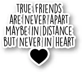 True Friends are Never Apart Sticker Inspirational Quotes Stickers - Laptop Stickers - 1.5" Vinyl Decal - Laptop, Phone, Tablet Vinyl Decal Sticker S1091
