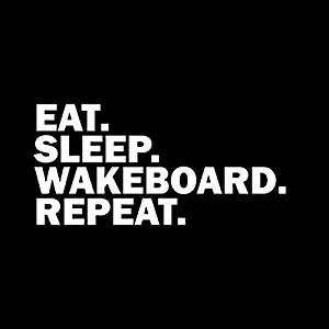 Eat Sleep Wakeboard Repeat Vinyl Decal Sticker | Cars Trucks Vans SUVs Walls Cups Laptops | 5.5 Inch Decal | White | KCD2977
