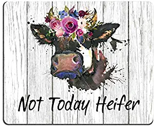 Smooffly Funny Quote Mouse Pad, Not Today Heifer,Office Desk Accessories, Cow Gifts for Her, Office Decor, Cow Mousepad, Quote Mouse Pad, Desk Decor