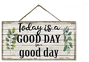 Chico Creek Signs Today is a Good Day Sign Wood Positive Inspirational Signs Wall Art Farmhouse Inspiration Cute Decor Hanging Home Decorations Small Rustic Wooden Sayings 5x10 Gift SP-05100002014
