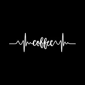 Makarios LLC Coffee Heartbeat Decal Vinyl Sticker|Cars Trucks Vans Walls Laptop MKR| WHITE |1.5 x 5.5|MKR033