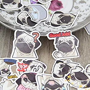 Sticker 40 Pcs/lot Pug Expression Paper Decal for Phone Car Case Waterproof Laptop Bicycle Notebook Backpack Kids Toy