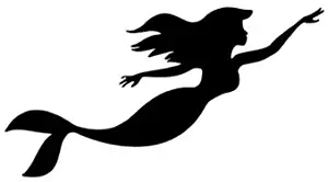 Little Mermaid Swimming Black Decal Vinyl Sticker|Cars Trucks Vans Walls Laptop| Black |5.5 x 3 in|LLI535