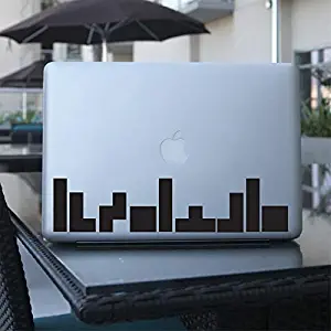 BYRON HOYLE Tetris City Skyline Laptop Sticker, Vinyl Decal, for Car Window, Laptop, Wall, MacBook, 8-bit, Retro