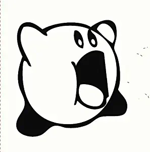 Kirby Open Mouth 5" Tall Decal Sticker for Cars Laptops Tablets Skateboard Nintendo - Black