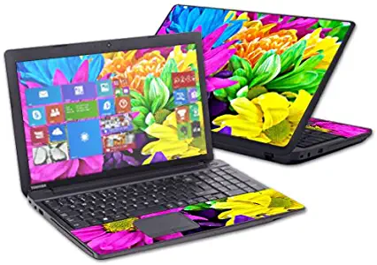 MightySkins Skin Compatible with Toshiba Satellite C50 C55 C55T C55D 15.6" wrap Sticker Skins Colorful Flowers