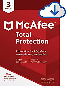 McAfee Total Protection|Antivirus| Internet Security| 3 Device| 1 Year Subscription| PC/Mac Download|2019 Ready
