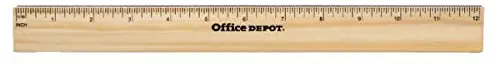 Office Depot Wood Metal-Edge Ruler, 12in, 55224