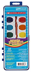 Scholastic 16-Color Watercolor Paint Set with Brush