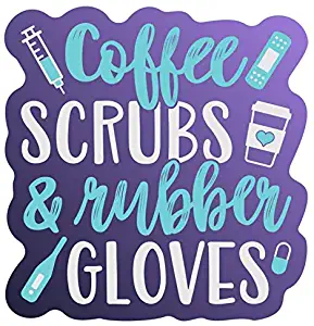 More Shiz Coffee Scrubs & Rubber Gloves Vinyl Decal Sticker - Car Truck Van SUV Window Wall Cup Laptop - One 5.5 Inch Decal - MKS1327