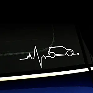 Mini Cooper Heartbeat JDM Decal Vinyl Sticker|Cars Trucks Vans Walls Laptop| WHITE |7.5 x 3 in|CCI641