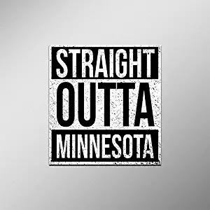 Straight Outta Minnesota Vinyl Decal Sticker | Cars Trucks Vans SUVs Laptops Walls Windows Cups | Full Color | 4.5 X 5 Inches | KCD2087