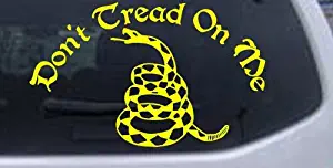 Yellow 12in X 7.4in -- Gadsden Flag Dont Tread On Me Military Car Window Wall Laptop Decal Sticker