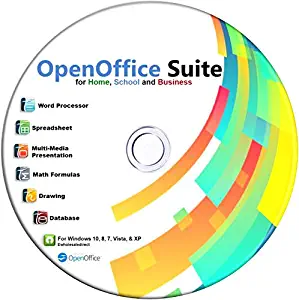 Open Office on CD for Home Student and Business, Compatible with Microsoft Office Word Excel PowerPoint for Windows 10 8 7 powered by Apache