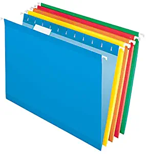 Office Depot Hanging Folders, 15 3/4in. x 9 3/8in, Legal Size, Assorted Primary Colors, Box of 25, OM97649