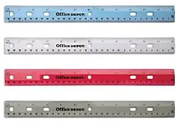 Office Depot(R) Brand Transparent Plastic Ruler For Binders, 12in., Assorted Colors (No Color Choice)