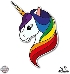 GT Graphics Unicorn Cute Rainbow - Vinyl Sticker Waterproof Decal